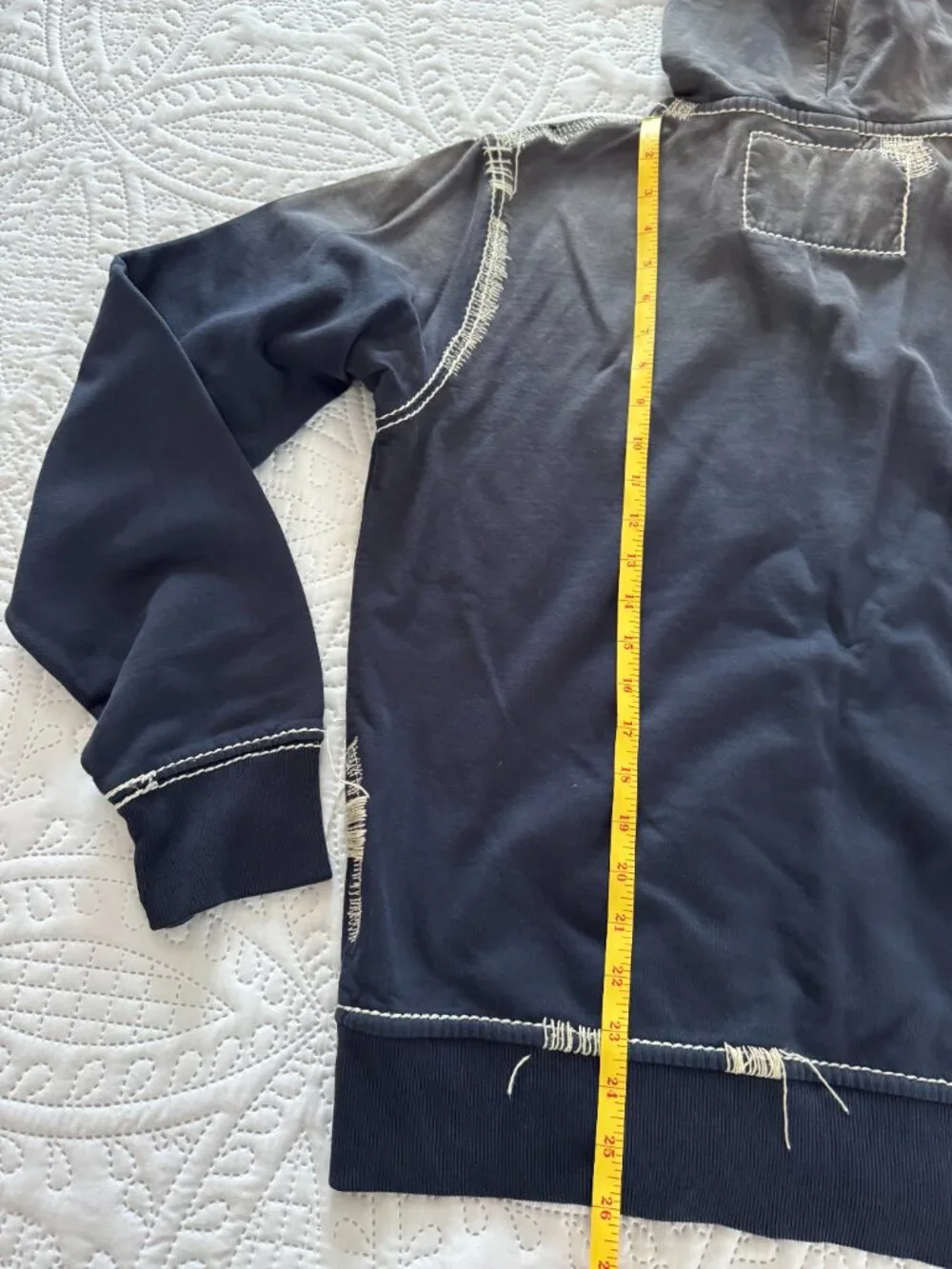 Vintage True Religion Whipstitch Big T Hoodie Switchblade Retail $419 MEDIUM